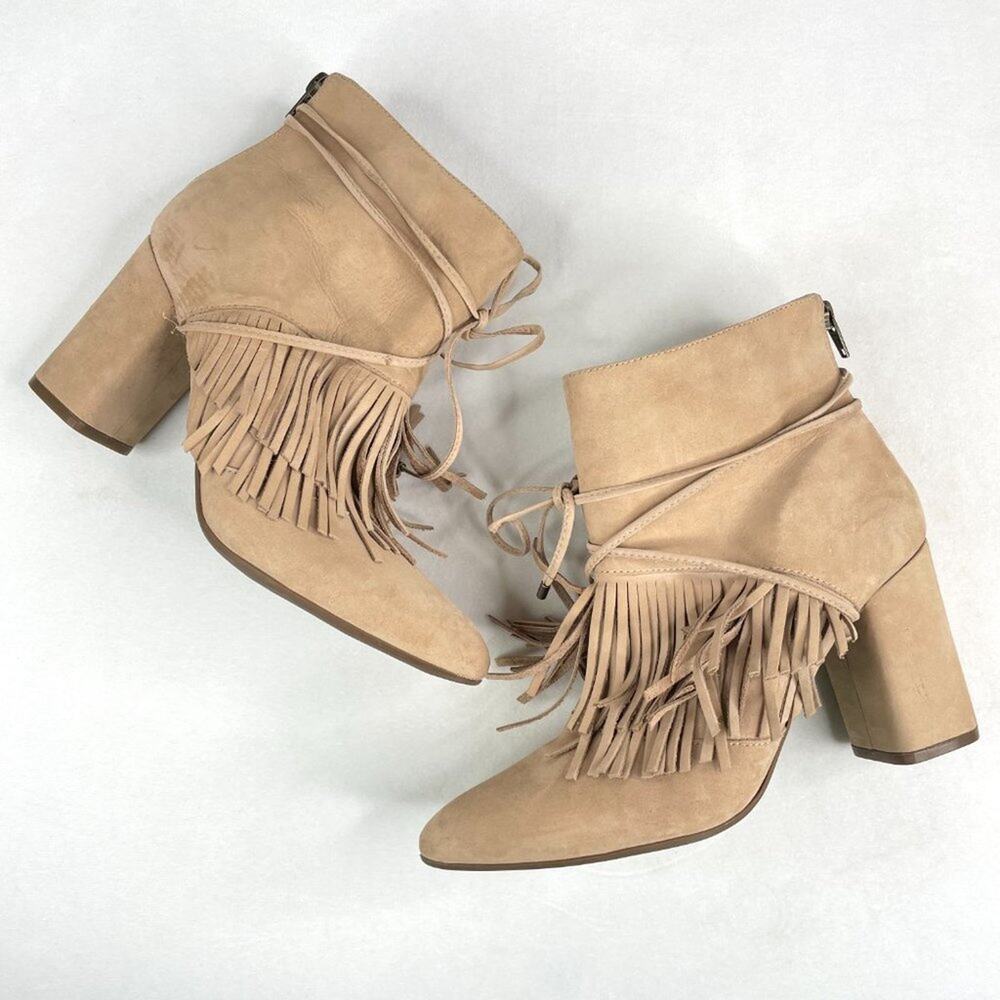 Marabelle Bacio Suede Beige Booties 8